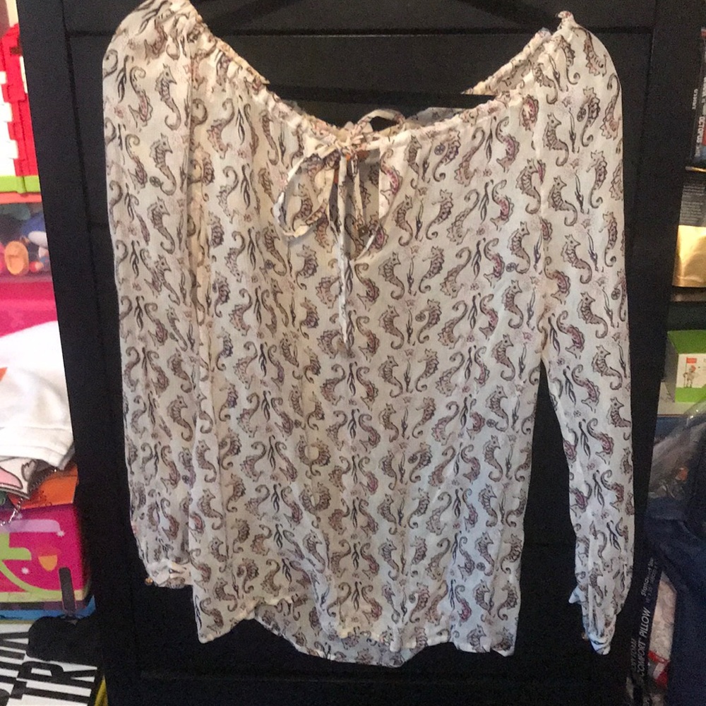 Tory Burch Seahorse Silk Blouse